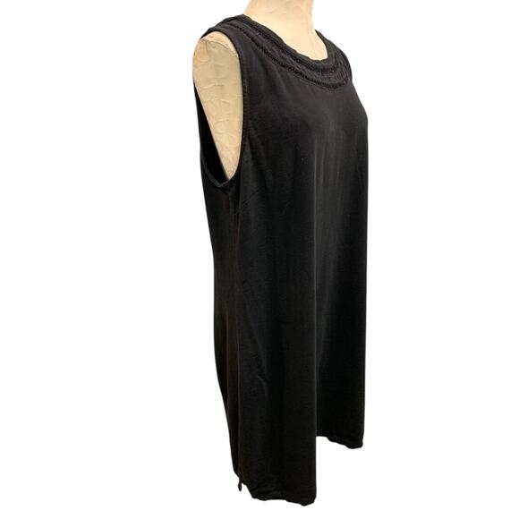 XL Talbots Shift Dress Sleeveless Black Knit Cotton - Picture 7 of 8